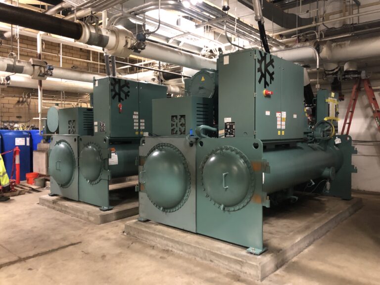New chillers installed in an international baked goods food manufacturing facility